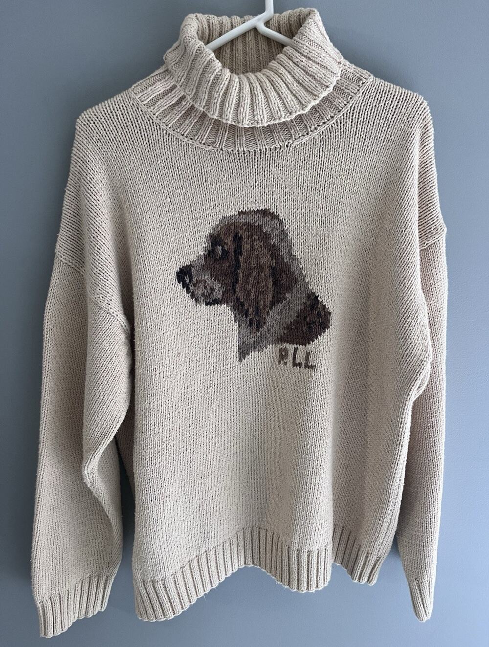 Vintage Lauren Ralph Lauren Exclusive Hand Knit Dog Sweater XL